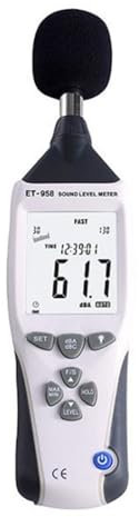 Misuratore di rumore, Fonometro con registratore dati Tester dB Decibel con interfaccia USB e retroilluminazione LCD automatica Risposta rapida, precisa