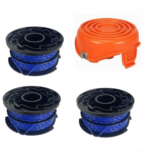 YUETTYY Trimmer Replacement Spool Line and Spool Cover for Black&Decker GL315 GL350 GL650, Auto Spools Replacement (1* Cap+3*Spool)