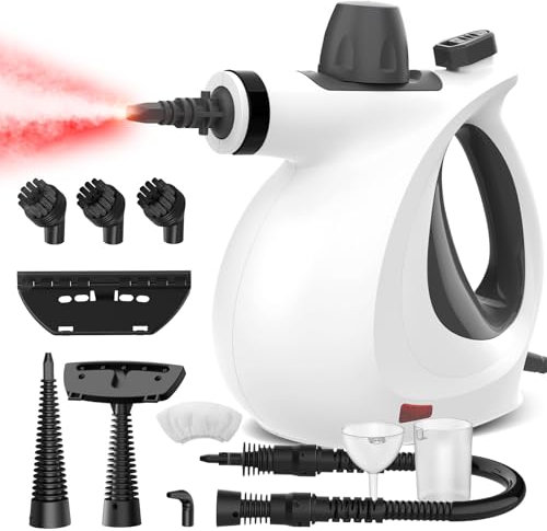 Dampfreiniger, Steam Cleaner Mehrere Oberflächen mit 11 Aufsätzen, 1050 W Mehrzweck Dampfreiniger für alles, Handdampfreiniger für die Reinigung von Böden, Sofas, Fugen und Auto