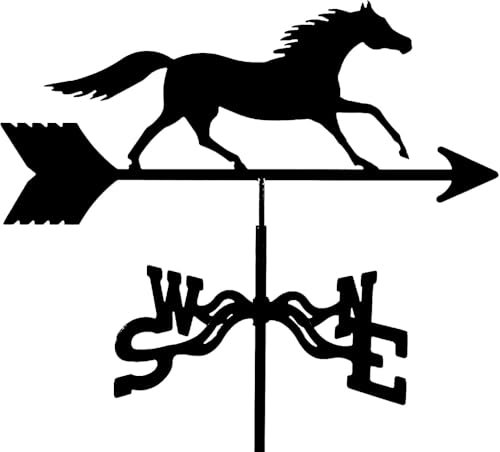Girouette avec ornement animal, scène de ferme rétro en fer, piquet de jardin, indicateur de direction professionnel, outils de mesure professionnels - Cheval