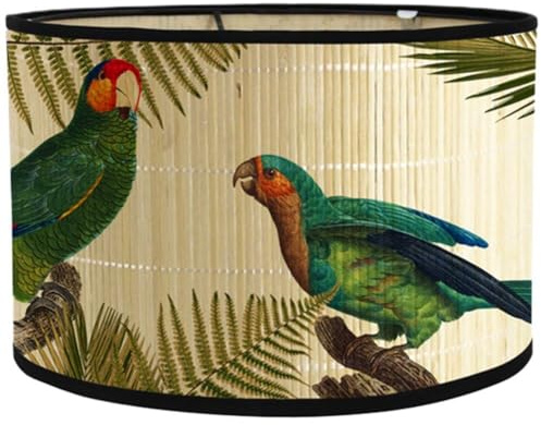 Uzztfa Paralume a Tamburo Paralume in bambù Vintage Paralume Lampadario Coprilampada Accessori di Ricambio per Lampada Pavimento a Sospensione