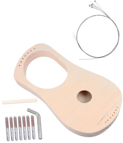 QUMIIRITY Selbstgemacht Holz Leier Harfe Bausatz Für Kinder Handgefertigtes Harfeninstrument Satz Aus Langlebigem Holz Mit Zubehör Kreatives Musikinstrument Zum Basteln Und Musizieren