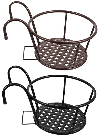 ibasenice Soportes para Macetas de Balcón en Hierro 2piezas Diseño Sencillo y Moderno para Decoración en Balcón de Casa o Dormitorio