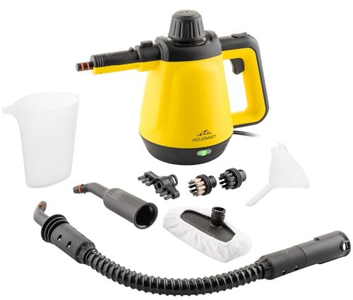 ETA Dampfreiniger AQUAMIST I 1200 W I 9-teiliges Zubehörset I Chemiefrei reinigen & desinfizieren I Dampfdruck 3 bar I 250 ml Tank I 5 m Kabel I für Küche, Bad, Fenster, Auto