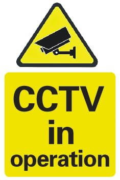 Nukogcd CCTV in Operation Security Sign, 20 x 30 cm, Yellow and Black, Self-Adhesive Plastic, Pack of 1