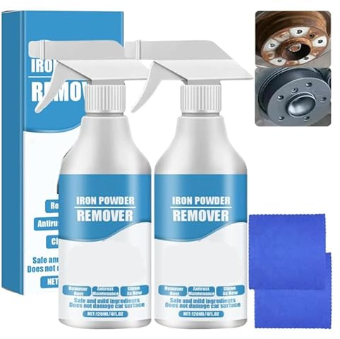 Spray antirouille et anti-particules de fer pour voiture, nettoyant métal puissant à action rapide, antirouille, poussière de frein et résidus métalliques sur véhicules, outils, boulons (2)