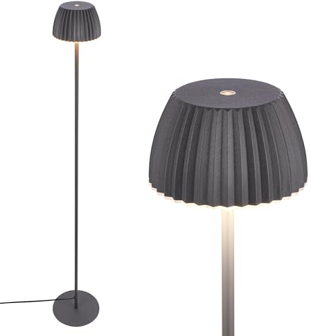 BRILONER - LED Stehlampe mit Touch, dimmbar, Lichtkante, warmweiß, Leselampe, Wohnzimmerlampe, Schlafzimmer Deko, Deckenfluter, Standleuchte, Stehleuchte, 19x124 cm, Anthrazit