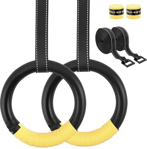 Strixorn Turnringe mit Befestigungsgurten, Türanker & Tasche, Turnringe Outdoor & Indoor geeignet Calisthenics Ringe mit Workout Guide Gymnastikringe, Olympische Ringe Turnen
