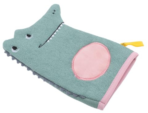 Alipis Mitaine de Bain Enfant Douce et Exfoliante Éponge Imperméable pour Garçon Fille Lavage Doux et Sécurisé Forme Animale Verte