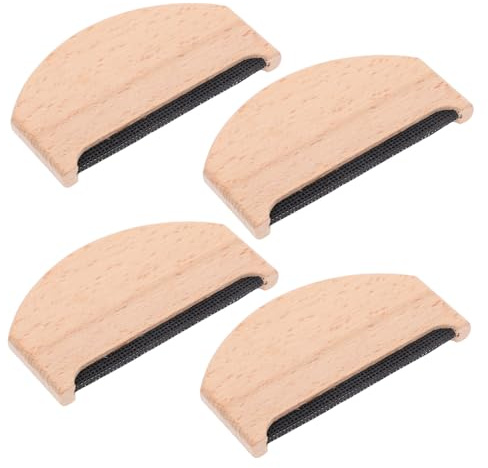 ELAYARD 4 piezas Peine para Suéter de Madera Quitapelusas Manual para Cachemira y Lana Removedor Portátil de Bolitas y Pelusas para Prendas de Punto y Abrigo