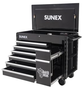 Sunex Tools 8065PCBK Juic'd Box 7-Drawer Powered Cart, Black