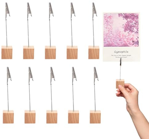 10 Stk Fotohalter mit Klammern,Memo Clip Halter,Kartenständer,Fotoständer,Fotoaufsteller,Zettelhalter,Tischkartenhalter Clip,Kartenhalter Tisch,Fotoclip Ständer,Notizhalter,Postkartenhalter für Bilder
