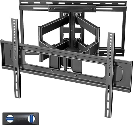 PEGZONE Doppelarm TV Wandhalterung bis 80 kg für 37–90 Zoll Fernseher | Wandhalterung Fernseher Schwenkbar & Neigbar, max. VESA 600x400 mm, Wandabstand 120–645 mm, Kabelmanagement
