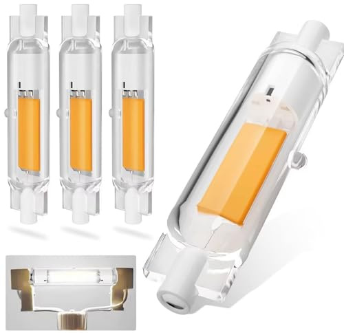 Dvnoua R7S LED 78mm Dimmerabile 20W, Lampadina LED R7S 78mm Equivalente a 200W Lampada Alogena, Bianco Freddo 6000K, 2000LM, Nessun Sfarfallio, Casa/Illuminazione Esterna, 4 Pezzi