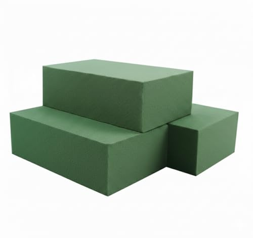 3 Pack Wet Floral Foam Bricks for Fresh Flower Arrangements, Floral foam craft blocks perfect for wedding centerpieces, bouquets, special events, and elegant home flower arrangements.