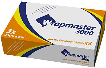 Deli Supplies 3 x Rolls Of Refill Wrapmaster 3000 Baking Parchment Paper 50m x 30cm Long Great Value