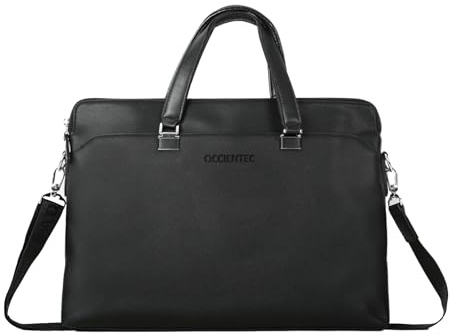OCCIENTEC Sac Business Femme Homme Sac Serviette en PU Cuir Sac à Main Sacoche Porte Document (Noir-14pouces)