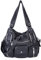VINBAGGE Damen Handtasche Umhängetasche PU Leder Tasche Große Schultertasche Reisetasche Shopping Arbeit Hobo Henkeltasche für Frauen mit vielen fächern- Schwarz
