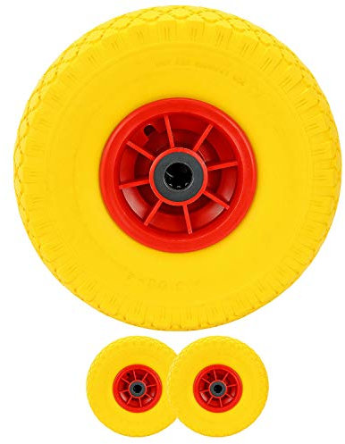Bond Hardware® 2 x 10 3.00-4 Yellow Sack Truck Hand Trolley Cart Wheelbarrow Solid Rubber Wheel Tyre Tires 20mm
