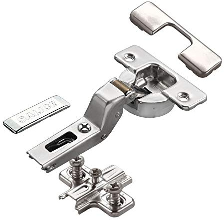 2 x Salice Topfband Serie 700 Dämpfer im Topf 110° Innenanschlag | Bohrbild T52 inkl. Kreuz-Montageplatte Höhe 3 mm Euroschrauben, Langlochverstellung, Abdeckkappen Topfscharnier von SOTECH