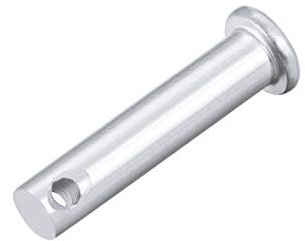 sourcing map 20 Stück Steckbolzen Einloch Flachkopf Gabelbolzen Gabelkopfstifte, 8mm X 35mm Splintstift Verzinkung Massiver Stahl Lochbolzen