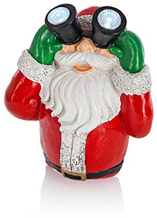 W Baumdeko Weihnachtsmann mit LED 21 cm handbemalt mit leuchtendem Fernglas