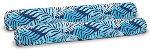 Aqua Oversized Inflatable Pool Noodle – 2 Pack – Soft Mesh Jumbo Noodle Pool Float – Blue/White Fern