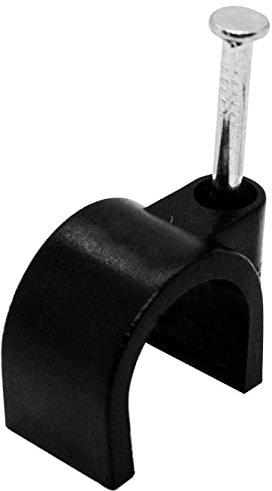 Lumonic 100x Nagelschelle 12mm für Kabel schwarz - Kabelschelle mit 25mm Nagel z.B. zur Befestigung an der Wand - Kabelklemmen verschiedene Größen 4-14mm