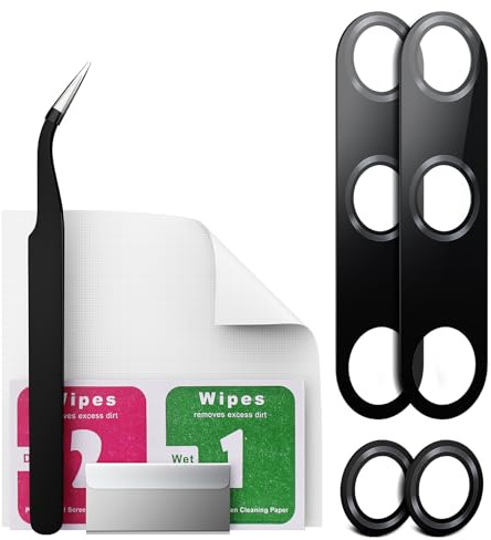 Eonpam 2 Pezzi Vetro Fotocamera per Xiaomi Mi Note 10 / Mi Note 10 Pro Lente Posteriore Ricambio HD Original Camera Glass con Kit di Riparazione