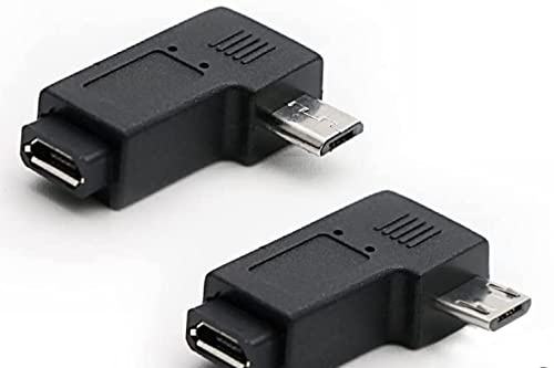 innov8 Micro USB Female to Micro USB Male Adapter Charger Connector Converter (1 x Right angle, 1 x Left angle)