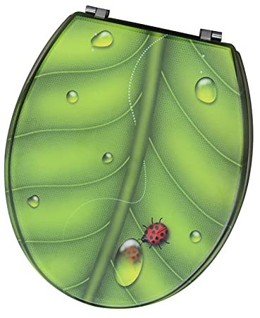 FUZHAOD Transparent Toilet Seat,Top Fixing Removable Adjustable Hinge U/V/O Shape Toilet Seats, Suitable For Bathroom Restaurant(Size:42x36cm,Color:green)