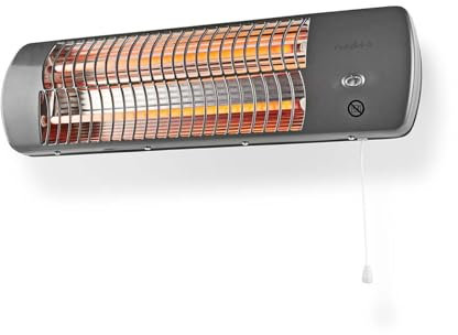 Nedis HTBA10GY Badezimmer-Heizung - 1200 W - Verstellbares Thermostat - 2 Wärme Modes - X4 - Grau