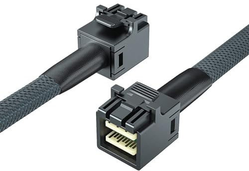 SFF-8643 to SFF-8643 12G Internal Mini SAS HD Cable, with Sideband, Compatible with RAID or PCI Express Controller, 100-Ohm, 0.5-m(1.6ft)