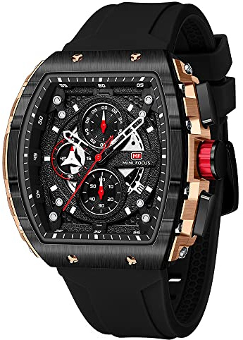 Relojes para Hombres Moda Deporte Reloj de Pulsera con Correa de Silicona Relojes para Hombre