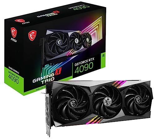 MSI Gaming GeForce RTX 4090 24GB GDRR6X 384-Bit HDMI/DP Nvlink Tri-Frozr 3 Ada Lovelace Architecture OC Graphics Card (RTX 4090 Gaming X Trio 24G)