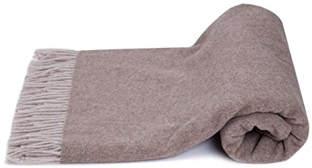 MA.AL.BI 1947 Plaid coperta 100% lana vergine 150X180 cm Made in Italy (castoro)
