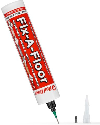 Fix A Floor Extra Strength Floor Tile Adhesive & Micro Precision Kit – Vinyl Floor Adhesive for Hollow Spots, Laminate, Creaking Wood & More – Versatile Injector Solution, 300ml Tube