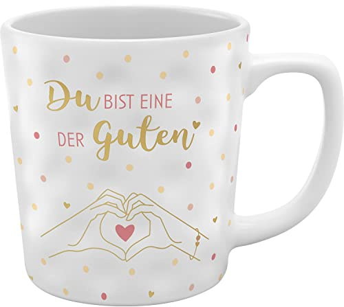 GRUSS & CO Tasse mit Motivdruck Eine der Guten | Strukturtasse, Steinzeug, 37 cl, mehrfarbig| Geschenk Freunde | 48455