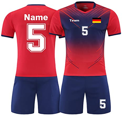 LAIFU Personalisierte Trikots Kinder Mädchen Herren Trikot mit Eigenem Namen Fußballtrikot Personalisiert