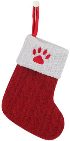 Wambere Lot de 4 chaussettes de Noël tricotées pour décoration de Noël, chaussettes de Noël, chaussettes de Noël, cheminée, chaussettes de Saint-Nicolas, pour décoration de Noël, empreintes de pas