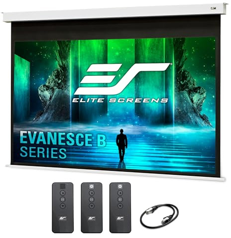 Elite Screens Recessed in-Ceiling Adjustable Vertical Drop Motorized Projector Screen, 110-INCH with Extra 12 Drop, 8K/4K Ultra HD Ready Fiberglass Reinforced, EB110HW3-E12
