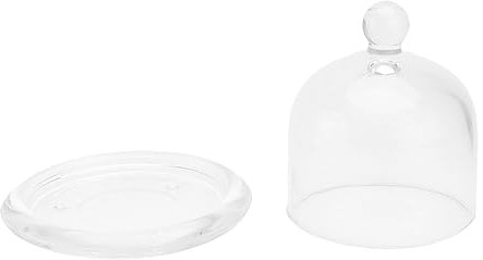 BRIGHTFUFU Creative Bell-shaped Glass Cake Cover Dome, Dessert Display Cover, Dustproof Makeup Organizer for Home Decoration and Food Protection