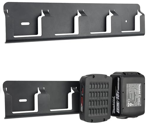otuiaim Akku Halterung kompatibel mit Bosch Bosch Blau GBA 18V / Makita 18V | Stahl Wandhalterung für 4 Akkus kompatibel mit Bosch professional 18V /Makita 18V, Metallhalterung Akkuhalterung Wand Zubehör