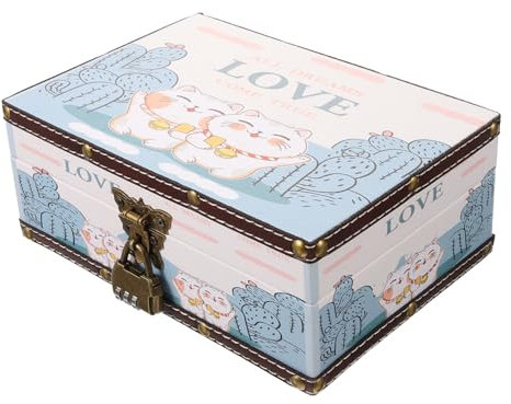 HOOTNEE Holzkiste Mit Schloss Für Schmuckaufbewahrung Kleine Schatzkiste Im Vintage-stil Als Geschenkbox Oder Erinnerungsbox Geeignet