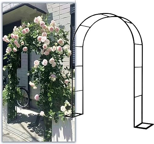 GueTTO Rosenbogen Verzinkt Rost Rankhilfe Torbogen Rosen Gartenbogen Freistehend Hochzeit Rankbogen Metall Stabil Für Pergola Terrasse Hinterhof Breite 120 140180 240 300cm,Schwarz,W300*H220cm