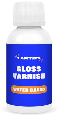 7 Artists Acrylic Gloss Varnish 120 ml | Water Based Paint Varnish for Crafts and Painting