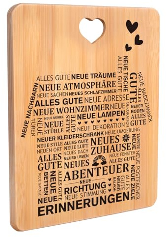Einzugsgeschenke Haus, Geschenk zum Einzug ins Haus - Bambus Schneidebrett | Richtfest Geschenk, Einweihungsgeschenk Wohnung Haus, Neue Wohnung Geschenke, Einzugsgeschenke Wohnung, Neues Zuhause