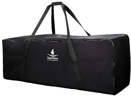 Supvision Reisetasche mit 2-Wege-Reißverschlüssen, wasserdicht, starkes Oxford-Gewebe, Schwarz, 49.2in-200L, 125 cm - 200 l