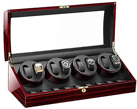 YANYUESHOP Scatola caricaorologi Automatica per 8 Orologi + 9 ge Esterno in Vernice per Pianoforte con Guscio in Legno per Orologi da Uomo e da Donna