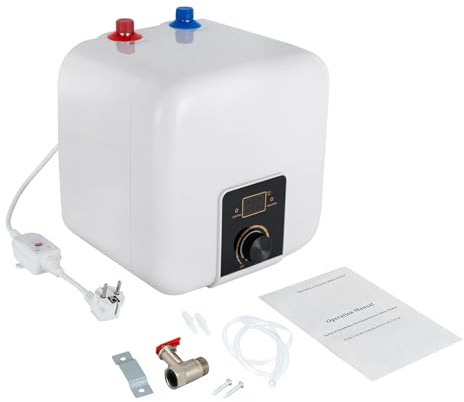 Elektronischer Durchlauferhitze Dusche 1500W 220V Elektrische Warmwasserbereiter 8L Mini Durchlauferhitzer für Handwaschbecken, Küche, Waschbecken, 32°F-149°F